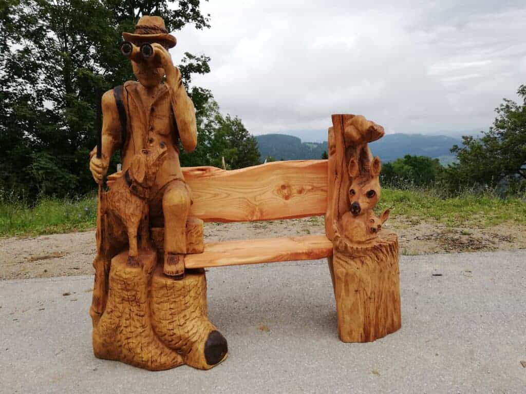 Izdelki iz lesa, lovec, klop